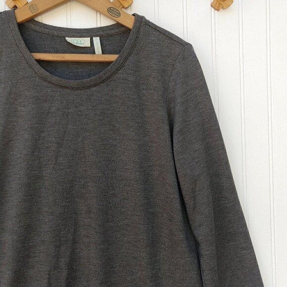 Logo Lori Goldstein Lounge Zip Chiffon Hem Tunic Top Size S Gray Blue Sharkbite - Picture 4 of 9